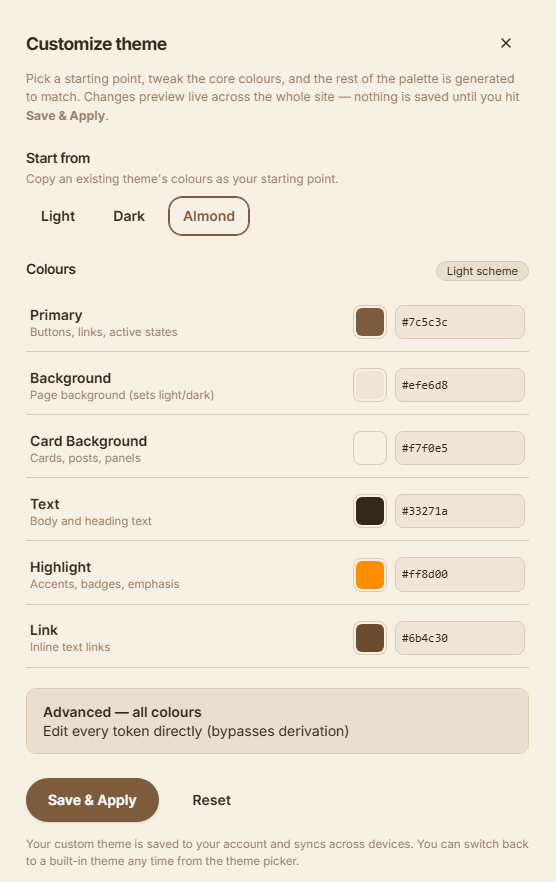 Customizing theme on OddsRabbit