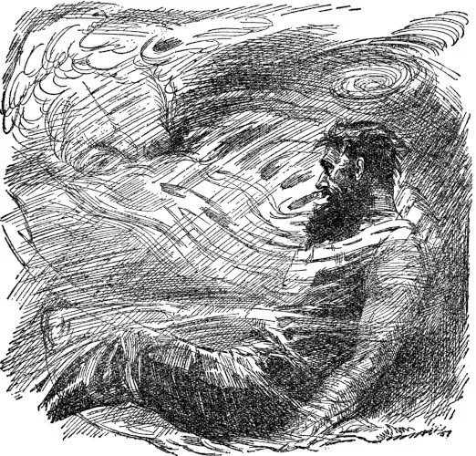 Man on ground surrounded by mist
