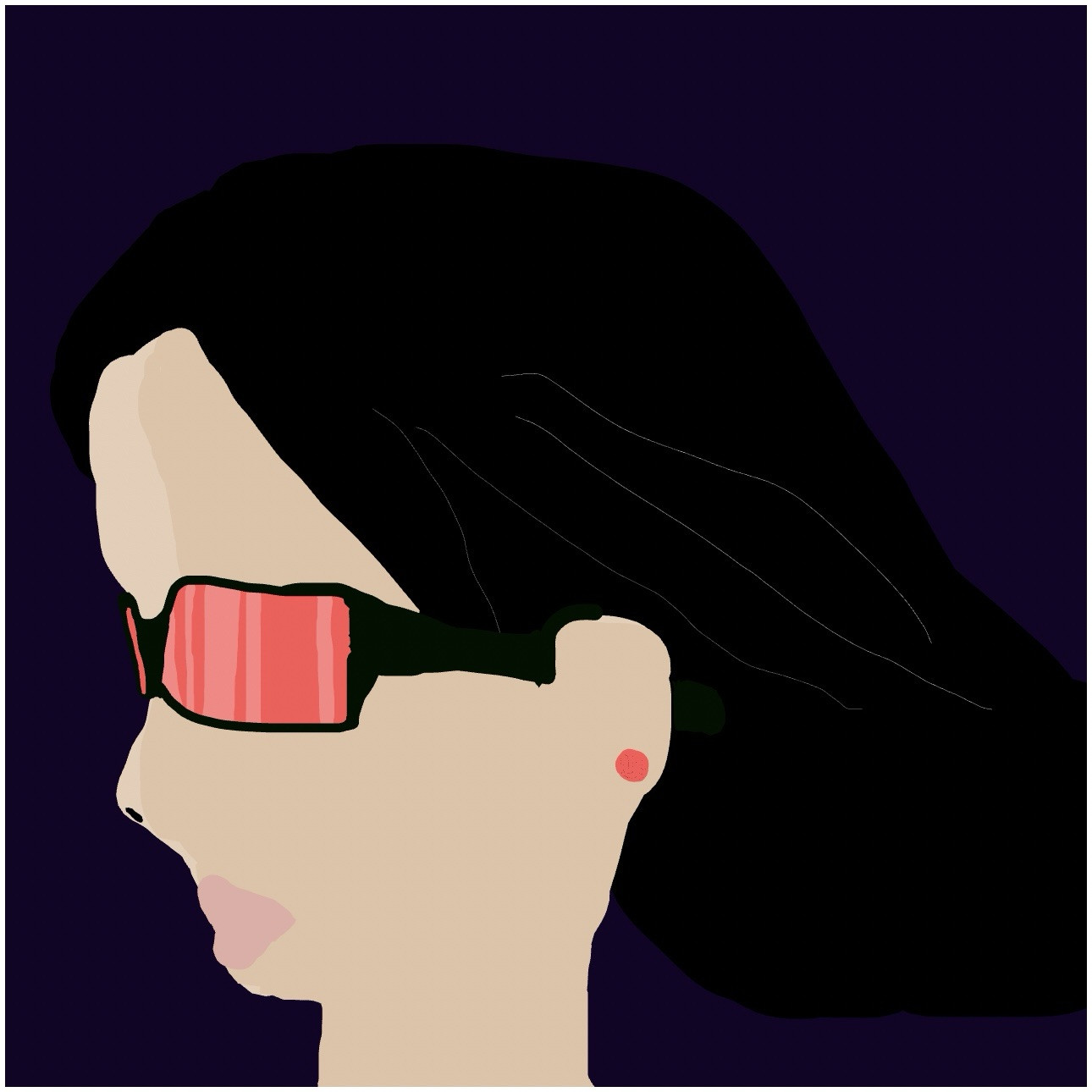 Woman wearing red glasses