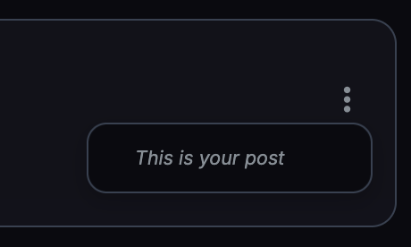 context menu of an owned post from a community page