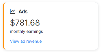 Ad revenue earnings on OddsRabbit