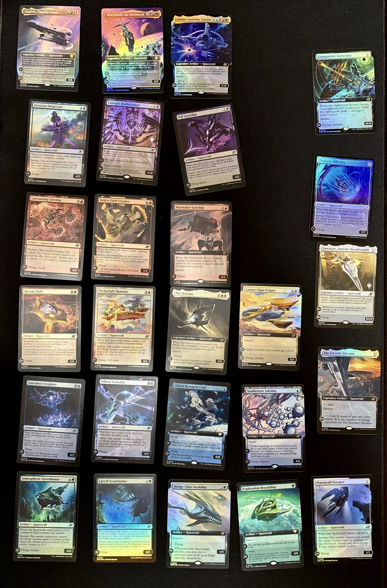 A picture of all current MTG Spacecraft cards released as of September 2026.&nbsp;