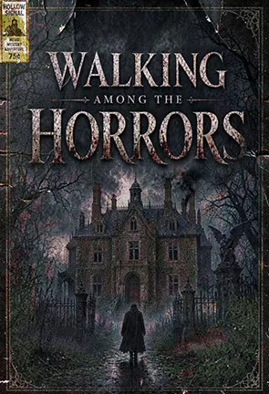 Book cover of man walking along spooky trail towards house bathed in moonlight