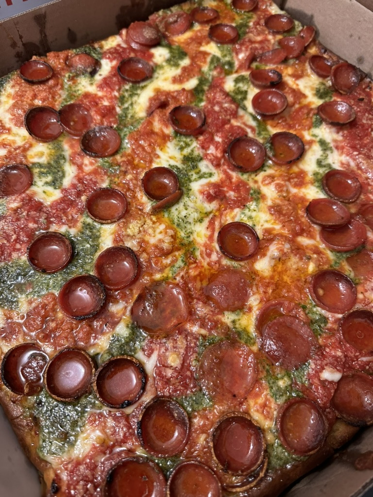 Pep + Pesto + Vodka Square pie&nbsp;