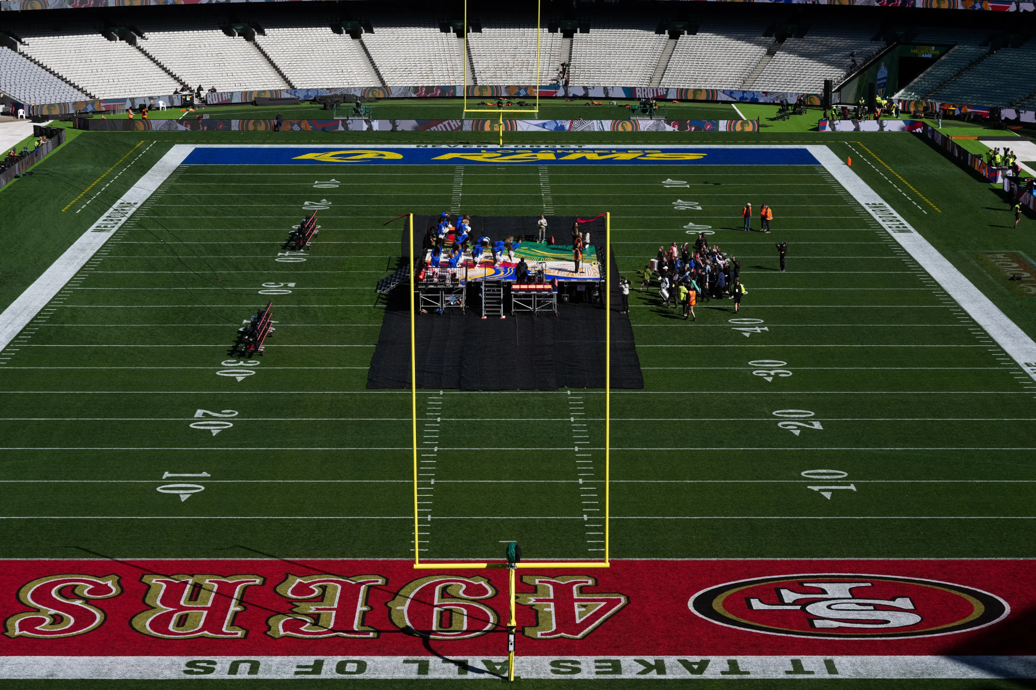 Melbourne Cricket Ground in Australia ahead of the Rams vs 49ers game