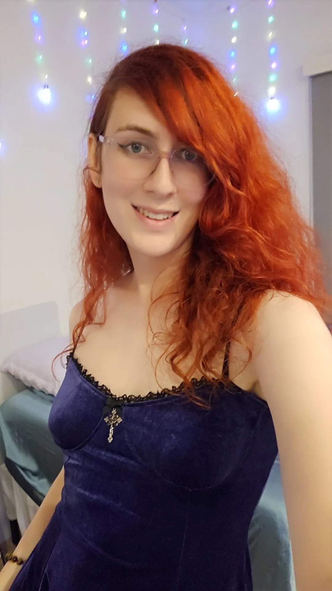 trying out a new dress that i got from a thrift tore